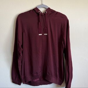 EXPRESS | Burgundy Satin-y Hoodie Top